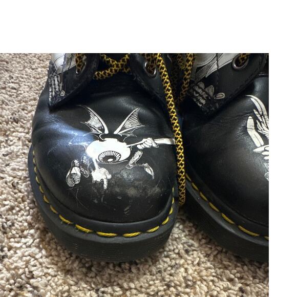 Dr Martens Rick Griffin Boots Black Size M7 W8 - Picture 7 of 12